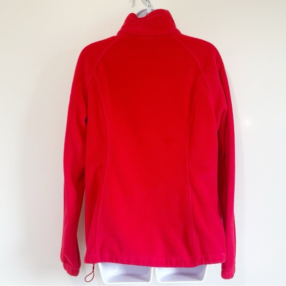 Columbia Long Sleeve Fleece Zip Up Jacket Red Womens Large - Picture 2 of 10